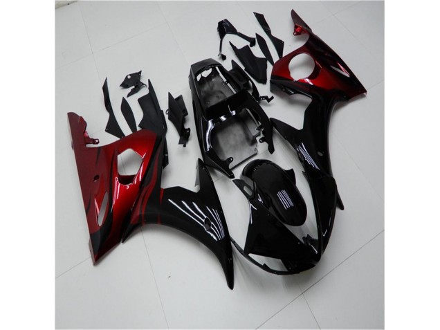 Custom 2003-2005 Black Red Yamaha YZF R6 Motorcycle Replacement Fairings Custom 2003-2005 Black Red Yamaha YZF R6 Motorcycle Replacement Fairings