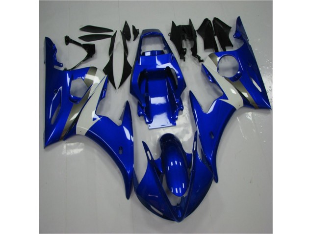 Custom 2003-2005 Blue White Yamaha YZF R6 Replacement Fairings Custom 2003-2005 Blue White Yamaha YZF R6 Replacement Fairings