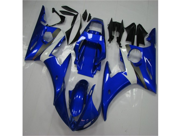 Custom 2003-2005 Blue White Yamaha YZF R6 Replacement Fairings Custom 2003-2005 Blue White Yamaha YZF R6 Replacement Fairings