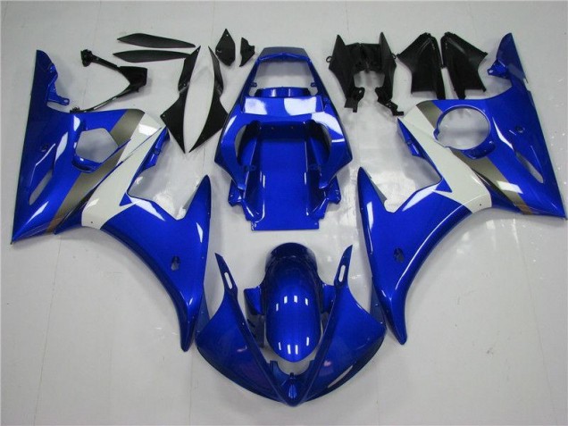 Custom 2003-2005 Blue White Yamaha YZF R6 Replacement Fairings Custom 2003-2005 Blue White Yamaha YZF R6 Replacement Fairings