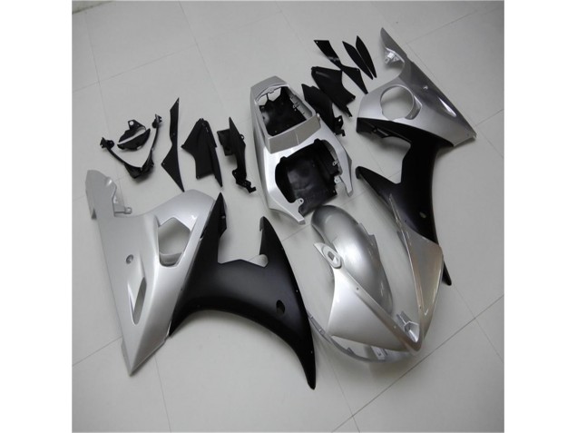 Custom 2003-2005 Silver Black Yamaha YZF R6 Motorcylce Fairings Custom 2003-2005 Silver Black Yamaha YZF R6 Motorcylce Fairings