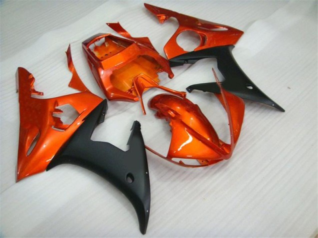 Custom 2003-2005 Orange Black Yamaha YZF R6 Motorcycle Fairings Custom 2003-2005 Orange Black Yamaha YZF R6 Motorcycle Fairings