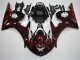 Custom 2003-2005 Black Red Flame Yamaha YZF R6 Motorcycle Fairing Custom 2003-2005 Black Red Flame Yamaha YZF R6 Motorcycle Fairing