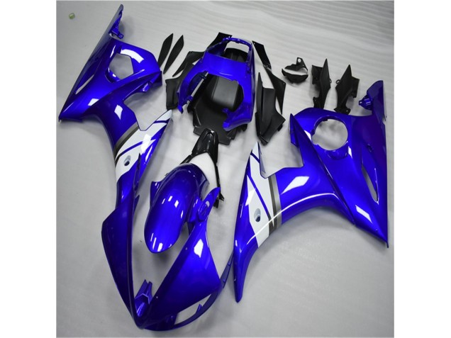 Custom 2003-2005 Blue White Yamaha YZF R6 Bike Fairings Custom 2003-2005 Blue White Yamaha YZF R6 Bike Fairings