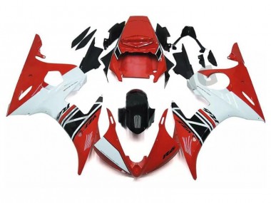 Custom 2003-2005 Red White Black Yamaha YZF R6 Motorcycle Fairings Kits