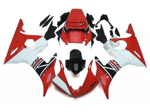 Custom 2003-2005 Red White Black Yamaha YZF R6 Motorcycle Fairings Kits Custom 2003-2005 Red White Black Yamaha YZF R6 Motorcycle Fairings Kits