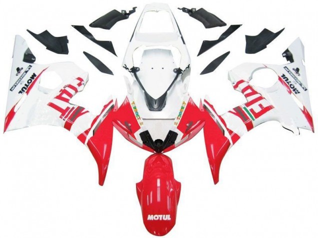 Custom 2003-2005 White Red Fiat Yamaha YZF R6 Motorbike Fairing Custom 2003-2005 White Red Fiat Yamaha YZF R6 Motorbike Fairing
