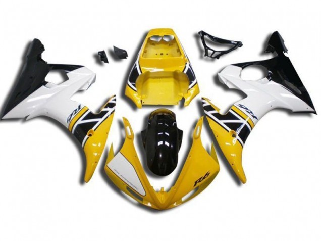 Aftermarket 2003-2005 Yellow Yamaha YZF R6 Bike Fairings