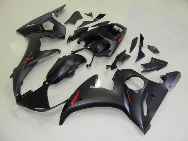 Custom 2003-2005 Matte Black Red Decals Yamaha YZF R6 Motorbike Fairing Custom 2003-2005 Matte Black Red Decals Yamaha YZF R6 Motorbike Fairing