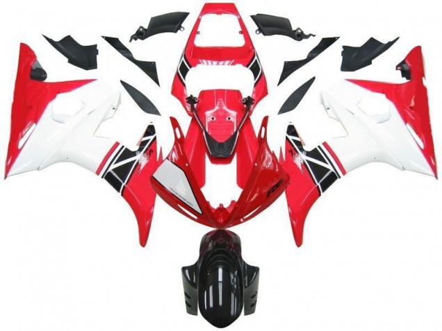 Custom 2003-2005 Red White Black Yamaha YZF R6 Motorcycle Bodywork Custom 2003-2005 Red White Black Yamaha YZF R6 Motorcycle Bodywork