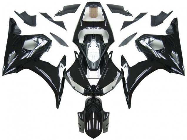 Custom 2003-2005 Black Yamaha YZF R6 Motorcylce Fairings Custom 2003-2005 Black Yamaha YZF R6 Motorcylce Fairings