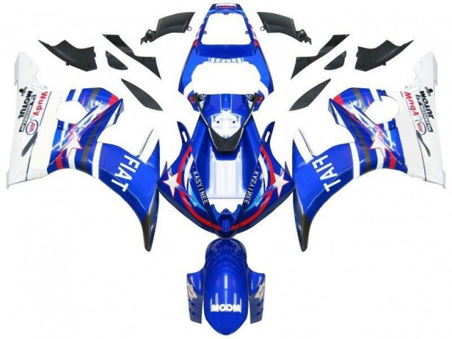 Custom 2003-2005 Blue Star Fiat Yamaha YZF R6 Motorcycle Fairing Custom 2003-2005 Blue Star Fiat Yamaha YZF R6 Motorcycle Fairing