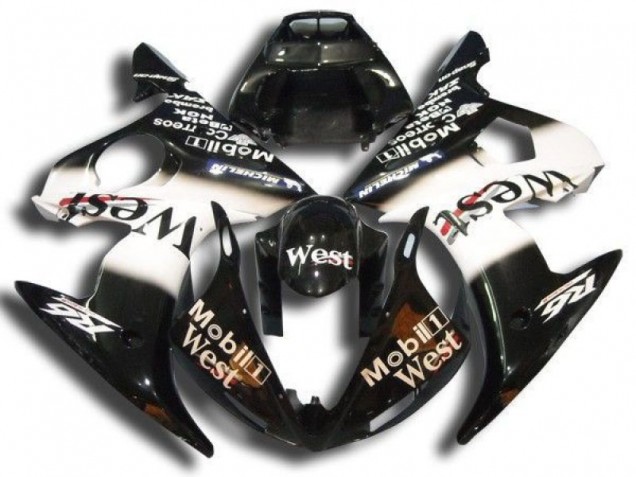 Custom 2003-2005 Black Mobil West Yamaha YZF R6 Motorbike Fairing Custom 2003-2005 Black Mobil West Yamaha YZF R6 Motorbike Fairing