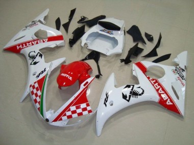 Custom 2003-2005 Red White Yamaha YZF R6 Motorbike Fairing Kits & Bodywork