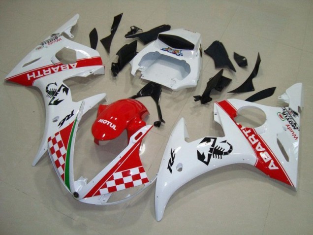 Custom 2003-2005 Red White Yamaha YZF R6 Motorbike Fairing Kits & Bodywork Custom 2003-2005 Red White Yamaha YZF R6 Motorbike Fairing Kits & Bodywork
