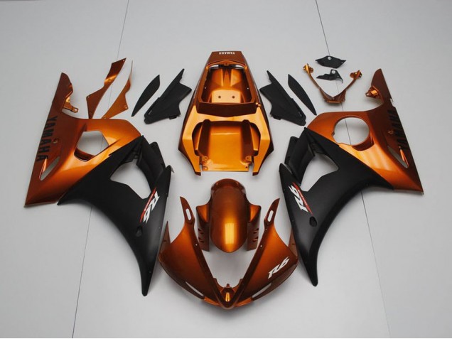 Custom 2003-2005 Brown and Matte Black Yamaha YZF R6 Bike Fairings Custom 2003-2005 Brown and Matte Black Yamaha YZF R6 Bike Fairings