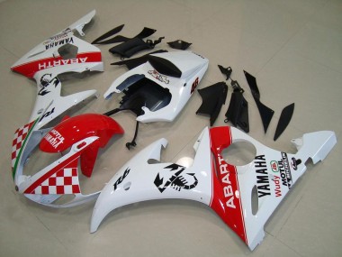 Aftermarket 2003-2005 Yamaha YZF R6 Motorcycle Fairings MF3893 - Red White