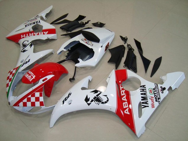 Custom 2003-2005 Red White Yamaha YZF R6 Motorcyle Fairings Custom 2003-2005 Red White Yamaha YZF R6 Motorcyle Fairings