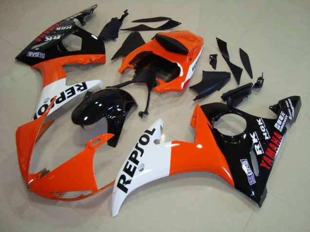 Custom 2003-2005 Repsol Yamaha YZF R6 Motorcycle Fairings Kit Custom 2003-2005 Repsol Yamaha YZF R6 Motorcycle Fairings Kit