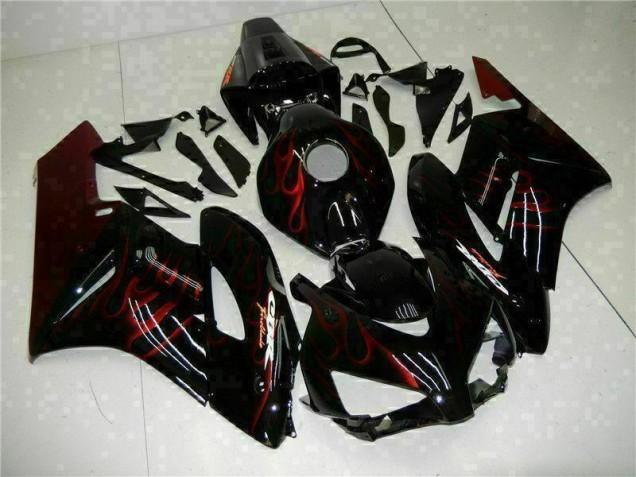 Custom 2004-2005 Red Flame Black Honda CBR1000RR Replacement Fairings Custom 2004-2005 Red Flame Black Honda CBR1000RR Replacement Fairings