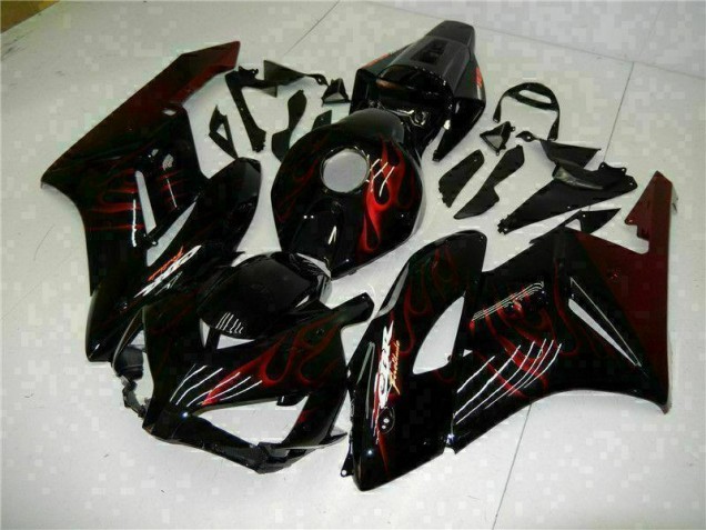 Custom 2004-2005 Red Flame Black Honda CBR1000RR Replacement Fairings Custom 2004-2005 Red Flame Black Honda CBR1000RR Replacement Fairings