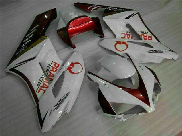 Custom 2004-2005 White Red Honda CBR1000RR Moto Fairings