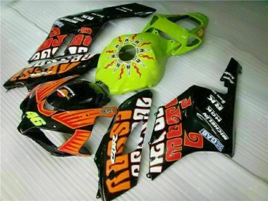Custom 2004-2005 Orange Green Honda CBR1000RR Motor Fairings