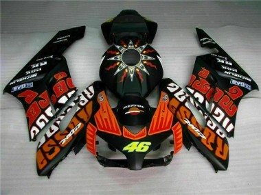 Custom 2004-2005 Black Orange Honda CBR1000RR Motorcycle Fairing Kits