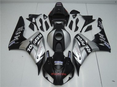 Custom 2004-2005 Black Silver Repsol Honda CBR1000RR Motorcyle Fairings