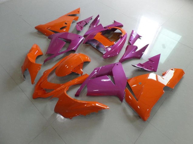 Custom 2003-2005 Orange and Pink Kawasaki ZX10R Motorcycle Bodywork Custom 2003-2005 Orange and Pink Kawasaki ZX10R Motorcycle Bodywork
