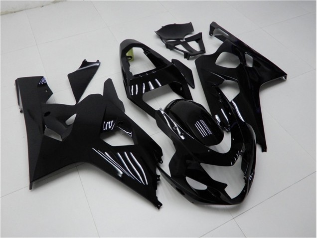 Aftermarket 2004-2005 Glossy Black Suzuki GSXR 600/750 Bike Fairing Kit