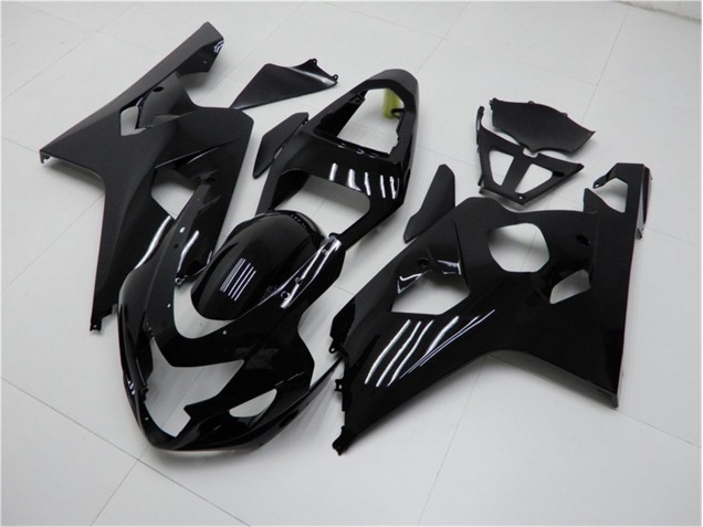 Aftermarket 2004-2005 Glossy Black Suzuki GSXR 600/750 Bike Fairing Kit