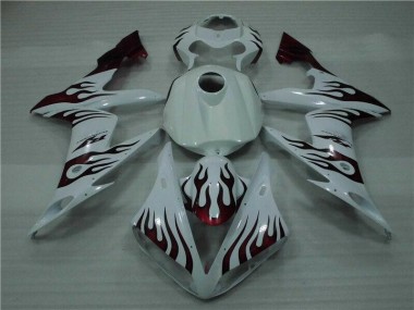 Custom 2004-2006 White Red Flame Yamaha YZF R1 Motorcyle Fairings