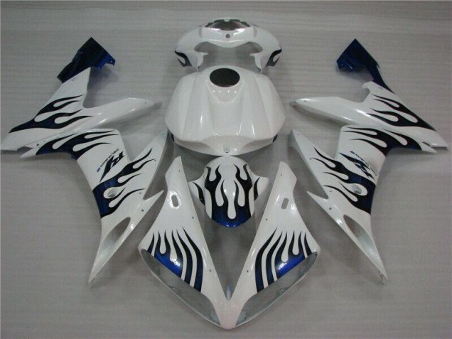 Aftermarket 2004-2006 White Blue Flame Yamaha YZF R1 Replacement Fairings