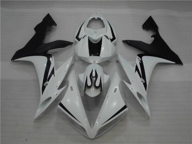 Custom 2004-2006 White Black Flame Yamaha YZF R1 Motor Fairings Custom 2004-2006 White Black Flame Yamaha YZF R1 Motor Fairings