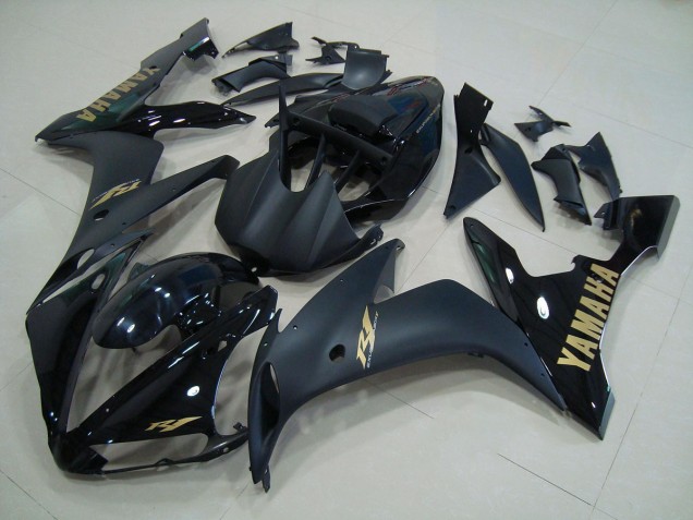 Aftermarket 2004-2006 Black Matte Gold Yamaha YZF R1 Motorcycle Bodywork