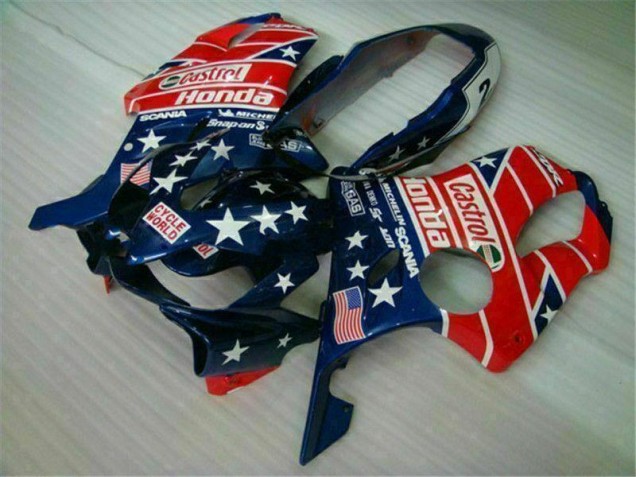 Custom 2004-2007 Blue Red Castrol Cycle World Honda CBR600 F4i Motorcycle Fairings Custom 2004-2007 Blue Red Castrol Cycle World Honda CBR600 F4i Motorcycle Fairings
