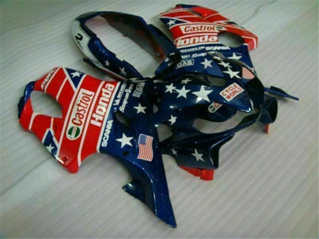 Custom 2004-2007 Blue Red Castrol Cycle World Honda CBR600 F4i Motorcycle Fairings Custom 2004-2007 Blue Red Castrol Cycle World Honda CBR600 F4i Motorcycle Fairings