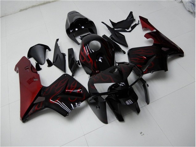 Custom 2005-2006 Red Flame Black Honda CBR600RR Bike Fairings Custom 2005-2006 Red Flame Black Honda CBR600RR Bike Fairings