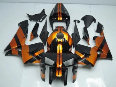 Custom 2005-2006 Orange Black Honda CBR600RR Motorcycle Fairing Kits