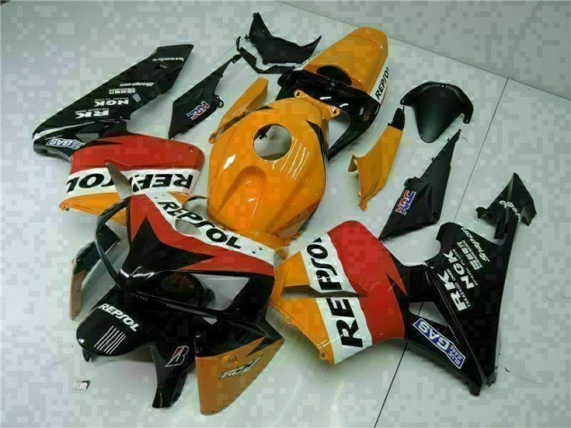 Custom 2005-2006 Orange Black Repsol Honda CBR600RR Motorbike Fairing Custom 2005-2006 Orange Black Repsol Honda CBR600RR Motorbike Fairing