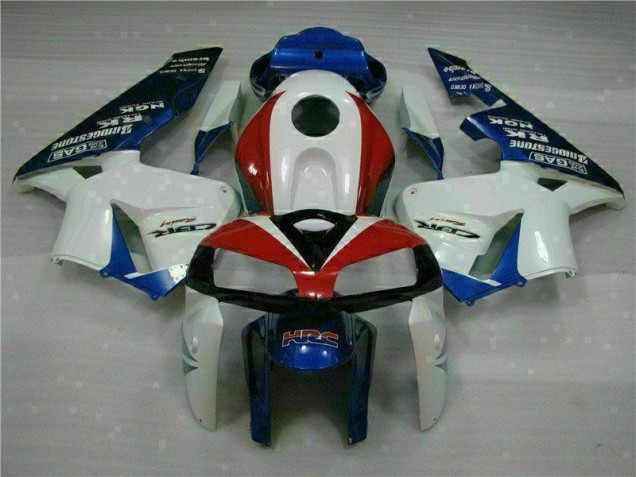Custom 2005-2006 White Blue Honda CBR600RR Moto Fairings Custom 2005-2006 White Blue Honda CBR600RR Moto Fairings
