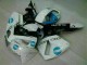Custom 2005-2006 White Blue Honda CBR600RR Motorcyle Fairings