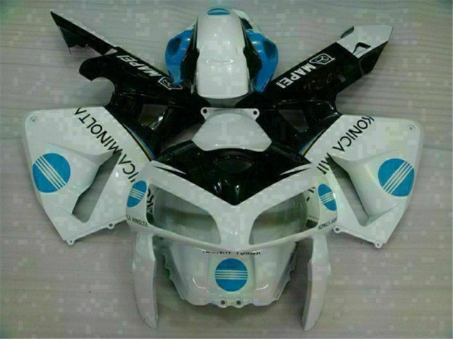 Custom 2005-2006 White Blue Honda CBR600RR Motorcyle Fairings