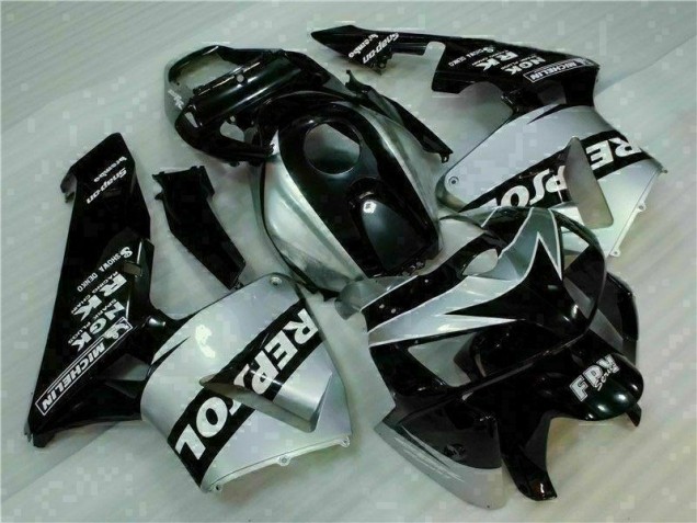 Custom 2005-2006 Black Silver Repsol Honda CBR600RR Motorcycle Fairings Kit Custom 2005-2006 Black Silver Repsol Honda CBR600RR Motorcycle Fairings Kit