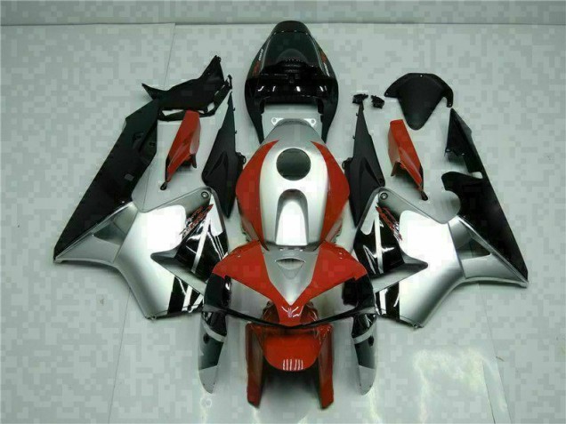 Custom 2005-2006 Black Silver Red Honda CBR600RR Motorcycle Fairings Custom 2005-2006 Black Silver Red Honda CBR600RR Motorcycle Fairings