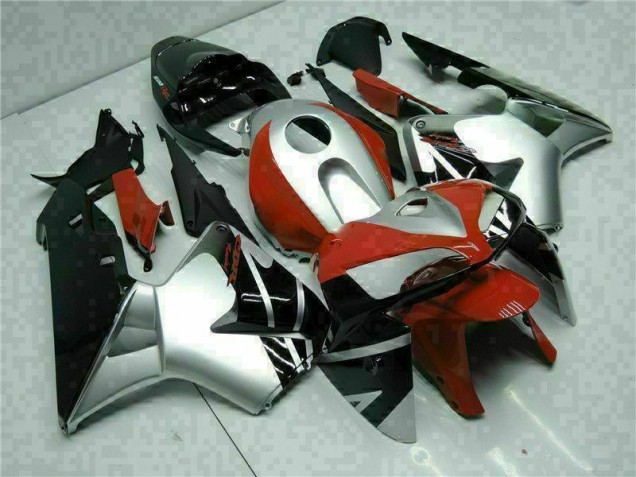 Custom 2005-2006 Black Silver Red Honda CBR600RR Motorcycle Fairings Custom 2005-2006 Black Silver Red Honda CBR600RR Motorcycle Fairings