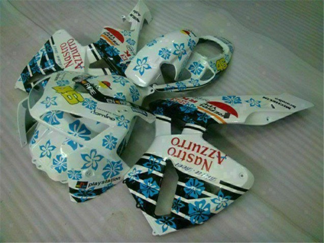 Custom 2005-2006 White Blue Nastro Azzurro 46 Honda CBR600RR Motorcycle Fairing Custom 2005-2006 White Blue Nastro Azzurro 46 Honda CBR600RR Motorcycle Fairing