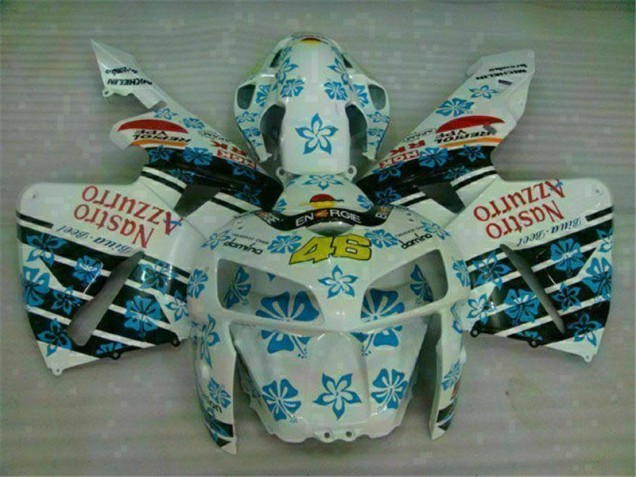 Custom 2005-2006 White Blue Nastro Azzurro 46 Honda CBR600RR Motorcycle Fairing Custom 2005-2006 White Blue Nastro Azzurro 46 Honda CBR600RR Motorcycle Fairing