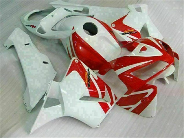 Custom 2005-2006 Red White Honda CBR600RR Motor Fairings Custom 2005-2006 Red White Honda CBR600RR Motor Fairings